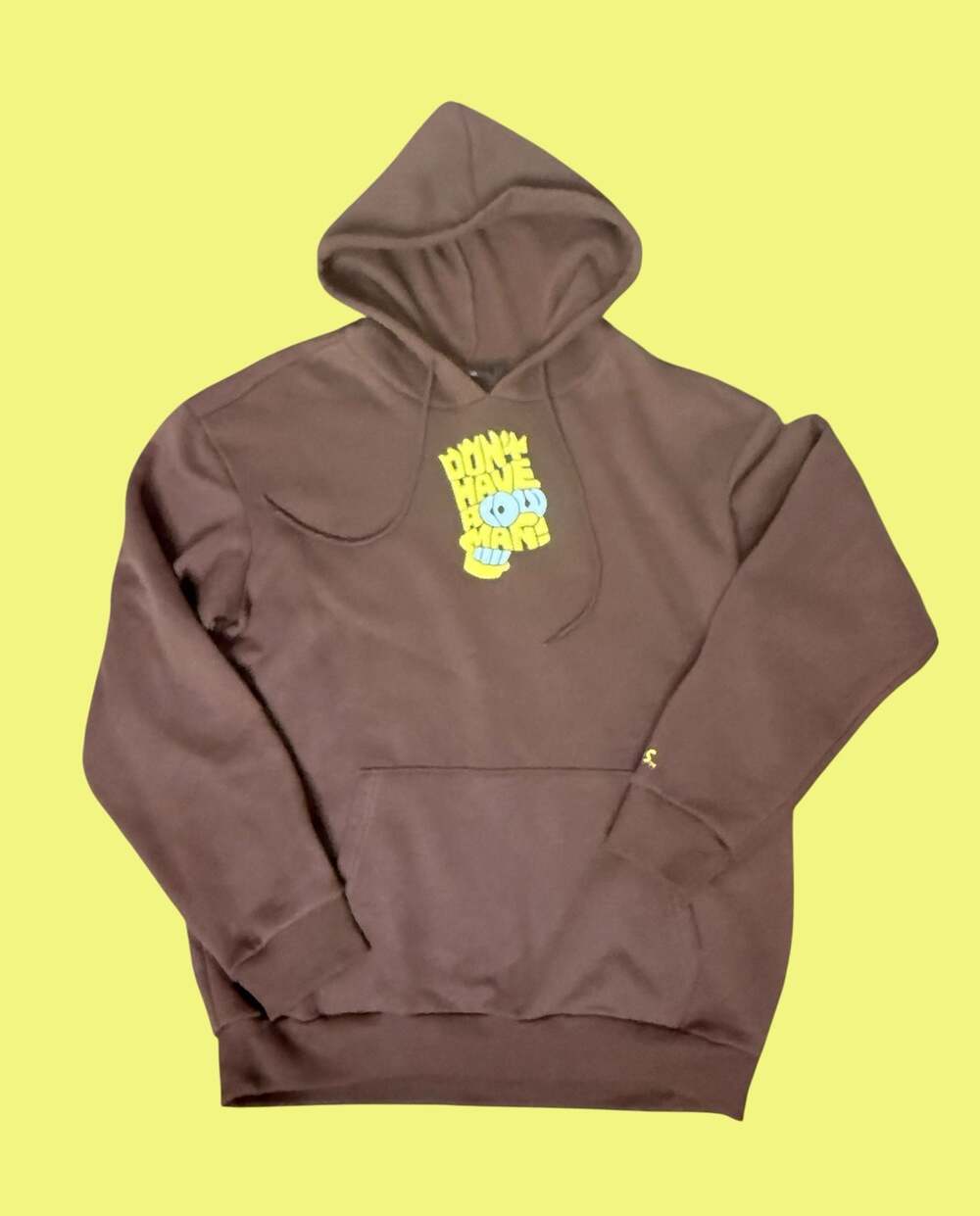 The Simpsons Bart Simpson 'Don't Have A Cow Man' Brown Graphic Hoodie